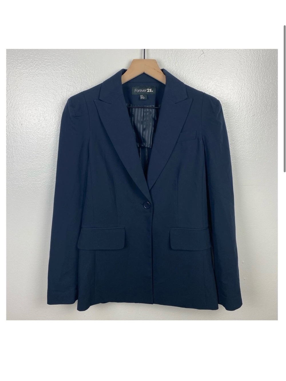 Forever 21 Navy Single-Button Tailored Blazer